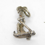 Sterling Silver Skiing Man Charm Pendant Vintage c1970