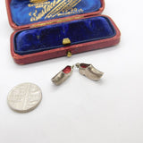 Sterling Silver and Red Enamel Dutch Clogs Charm Pendant Vintage c1970