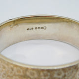George V Sterling Silver Floral Jubilee Bangle Bracelet Antique 1935 Birmingham