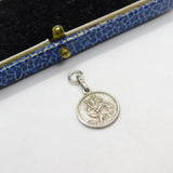 Sterling Silver St Christopher with Travel Reverse Charm Pendant Vintage c1970