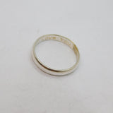 Sterling Silver Engraved 4mm Wide Wedding Band Ring Modern c1990 Size W 1/2