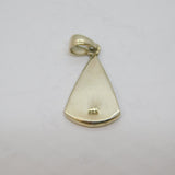 Sterling Silver Mother Of Pearl Drop Charm Pendant Vintage c1970