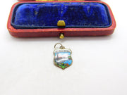 Sterling Silver and Enamel Tay Road Bridge Shield Charm Pendant Vintage c1970