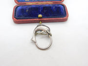 Sterling Silver Leaping Dolphin Brooch Pin Vintage c1970