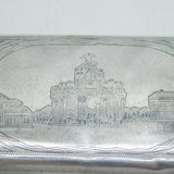 19th Century Russian Imperial Silver Niello Red Gate Moscow Tobacco Case Antique
