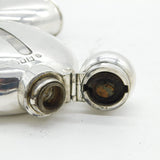 Victorian Sterling Silver Mounted Glass Hip Flask & Stirrup Cup Antique London