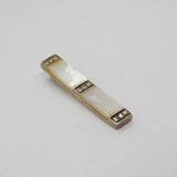Sterling Silver Mother Of Pearl & Spinel Stick Drop Pendant Vintage c1970s