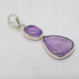 Sterling Silver Amethyst Set Drop Charm Pendant Vintage c1970s