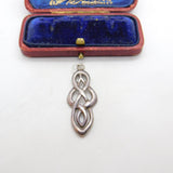 Sterling Silver Celtic Knot Charm Pendant Vintage c1970