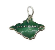 Sterling Silver Enamel Isle of Wight Charm Pendant Vintage c1970