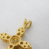 Sterling Silver Gilt & Paste Set Cross Pendant Vintage