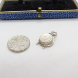 Sterling Silver Alarm Clock Charm Pendant Vintage c1970
