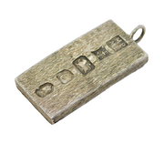 Sterling Silver Chunky Bullion Bar Ingot Pendant Vintage 1977 Birmingham
