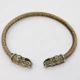 Sterling Silver & Copper Mixed Metal Mythical Beast Bangle Bracelet Vintage
