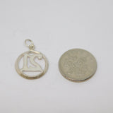 Sterling Silver Cut Out Round "21" Birthday Charm Pendant Vintage c1970