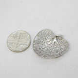 Sterling Silver Spinel Set Heart Charm Pendant Vintage c1970