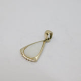 Sterling Silver Mother Of Pearl Drop Charm Pendant Vintage c1970