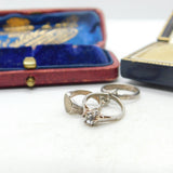 Sterling Silver Trio of Love Rings Charm Pendant Vintage c1970