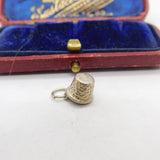Sterling Silver Sewing Thimble Charm Pendant Vintage c1970