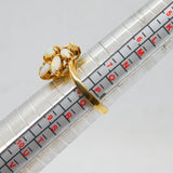 Gold On Sterling Silver 7 Opal & Spinel Cluster Ring Vintage c1970 Size P 1/2