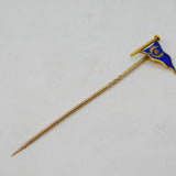 Victorian 15ct Yellow Gold & Enamel Royal Sailing Flag Stick Pin Antique c1890s