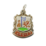 Sterling Silver Enamel Cardiff Charm Pendant Vintage c1970s