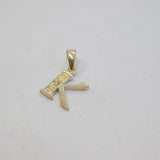 Sterling Silver Single Moissanite Set "K" Initial Pendant Vintage c1970
