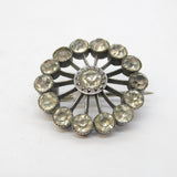 Victorian Sterling Silver Paste Set Sunburst Brooch Antique c1890s