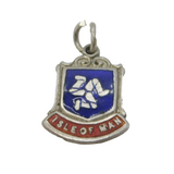 Sterling Silver Enamel Isle of Man Shield Charm Pendant Vintage c1970