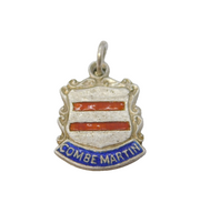 Sterling Silver Enamel Combe Martin Souvenir Charm Pendant Vintage c1970
