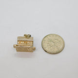 Sterling Silver Opening Dog Kennel With Dog Inside Charm Pendant Vintage c1970s