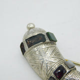 Victorian Scottish Sterling Silver & Agate Large Dirk Brooch Antique c1860s