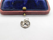 Sterling Silver Good Luck Horseshoe with Horse Charm Pendant Vintage c1970