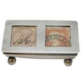 Edwardian Sterling Silver Double-Part Stamp Box Antique 1906 Birmingham