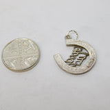 Sterling Silver Good Luck Horseshoe Charm Pendant Vintage c1970