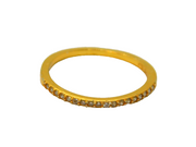 Sterling Silver Gilt CZ Narrow Stacking Band Ring Modern c2000 Size L 1/2