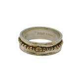 Sterling Silver Beaded Pattern Concave Band Dress Ring Vintage 1983 Size L 1/2