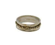 Sterling Silver Beaded Pattern Concave Band Dress Ring Vintage 1983 Size L 1/2
