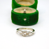 Sterling Silver Spinel Set Swirl Ring Vintage c1970 Size Q