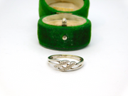 Sterling Silver Spinel Set Swirl Ring Vintage c1970 Size Q