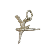 Sterling Silver Ballerina Dancer Charm Pendant Vintage c1970