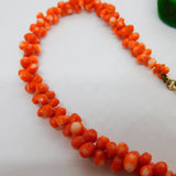 9ct Gold Clasp Graduated Red Coral Necklace Antique c1920 Art Deco