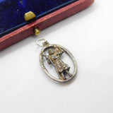 Sterling Silver St Christopher Travel Charm Pendant Vintage c1970