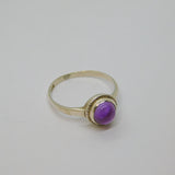 Scottish Sterling Silver Amethyst Cabochon Ring Hallmarked 1977 Size L 1/2