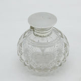 Sterling Silver Topped Cut Glass Scent Bottle Antique 1918 Birmingham