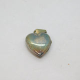 Sterling Silver Small Patterned Heart Double Locket Charm Pendant Vintage c1970