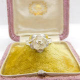 Sterling Silver Filigree Rose Ring Vintage c1970 Open Band