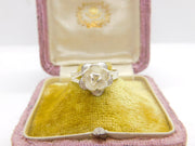 Sterling Silver Filigree Rose Ring Vintage c1970 Open Band