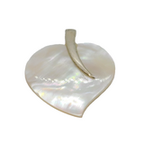 Sterling Silver Cut Natural Shell Heart Pendant Vintage c1970