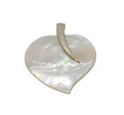 Sterling Silver Cut Natural Shell Heart Pendant Vintage c1970